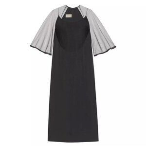 NWT Gucci Viscose Silk Faille And Mesh Dress